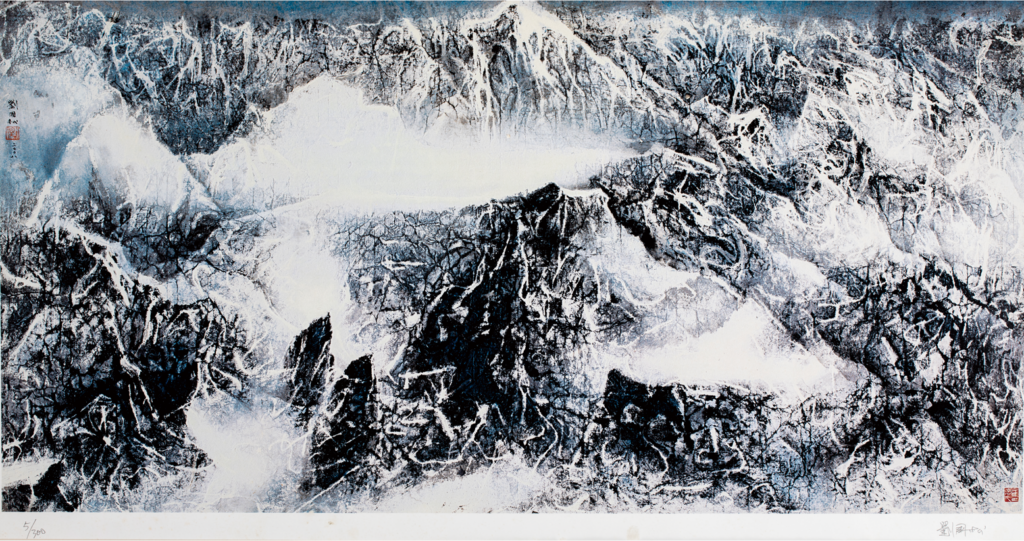 雪山 版畫_85.0 x 42.5 cm